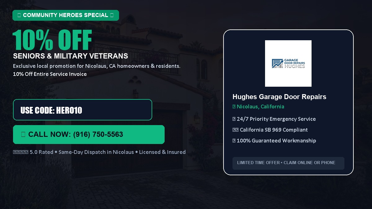 10% OFF Senior Citizens (65+) & Military / Veteran Community Discount in Nicolaus, CA